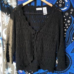 Black Tie Knit Cardigan